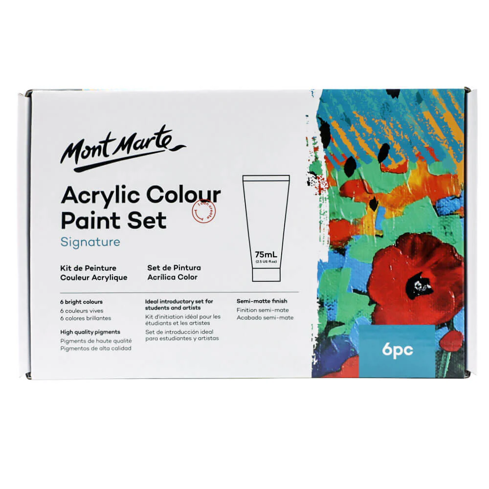 Acrylic Colour Paint Set Signature 6pc x 75ml (2.5 US fl.oz) - Image 2