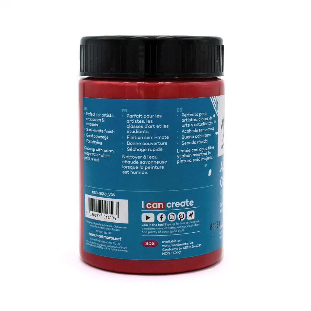 Acrylic Colour Paint Signature 300ml (10.1 US fl.oz) - Carmine - Image 2