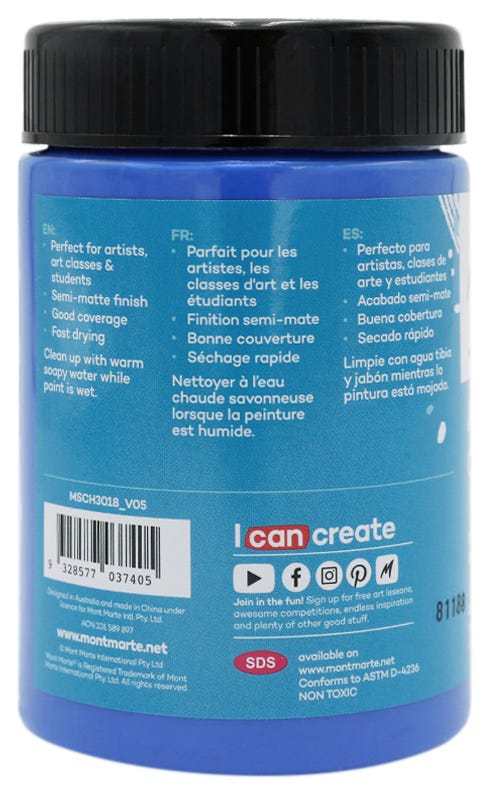 Acrylic Colour Paint Signature 300ml (10.1 US fl.oz) - Cobalt Blue - Image 2