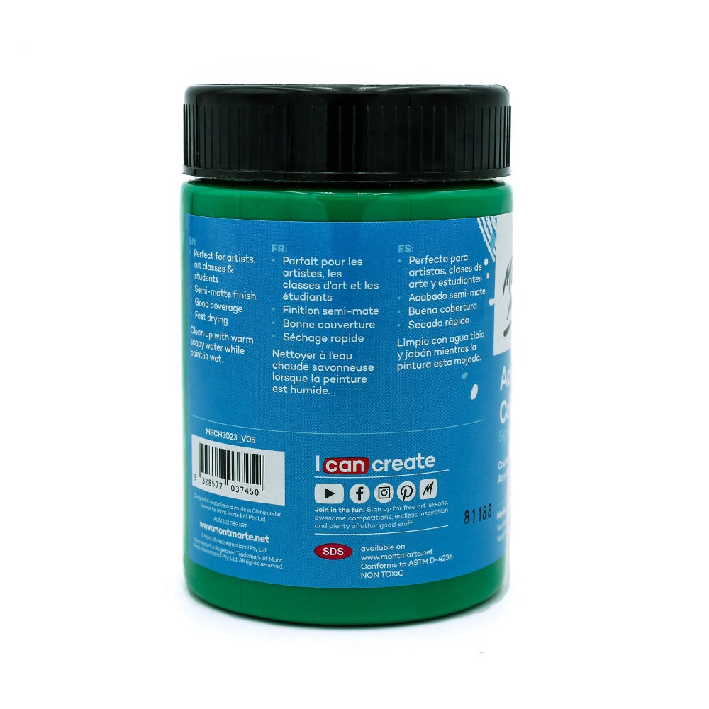 Acrylic Colour Paint Signature 300ml (10.1 US fl.oz) - Mid Green - Image 2
