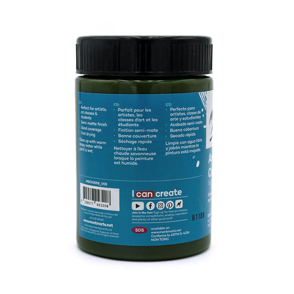 Acrylic Colour Paint Signature 300ml (10.1 US fl.oz) - Olive Green - Image 2