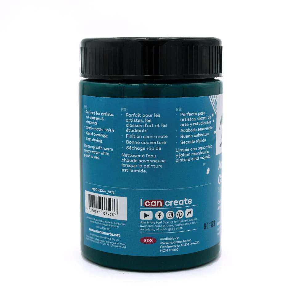Acrylic Colour Paint Signature 300ml (10.1 US fl.oz) - Phthalo Green - Image 2