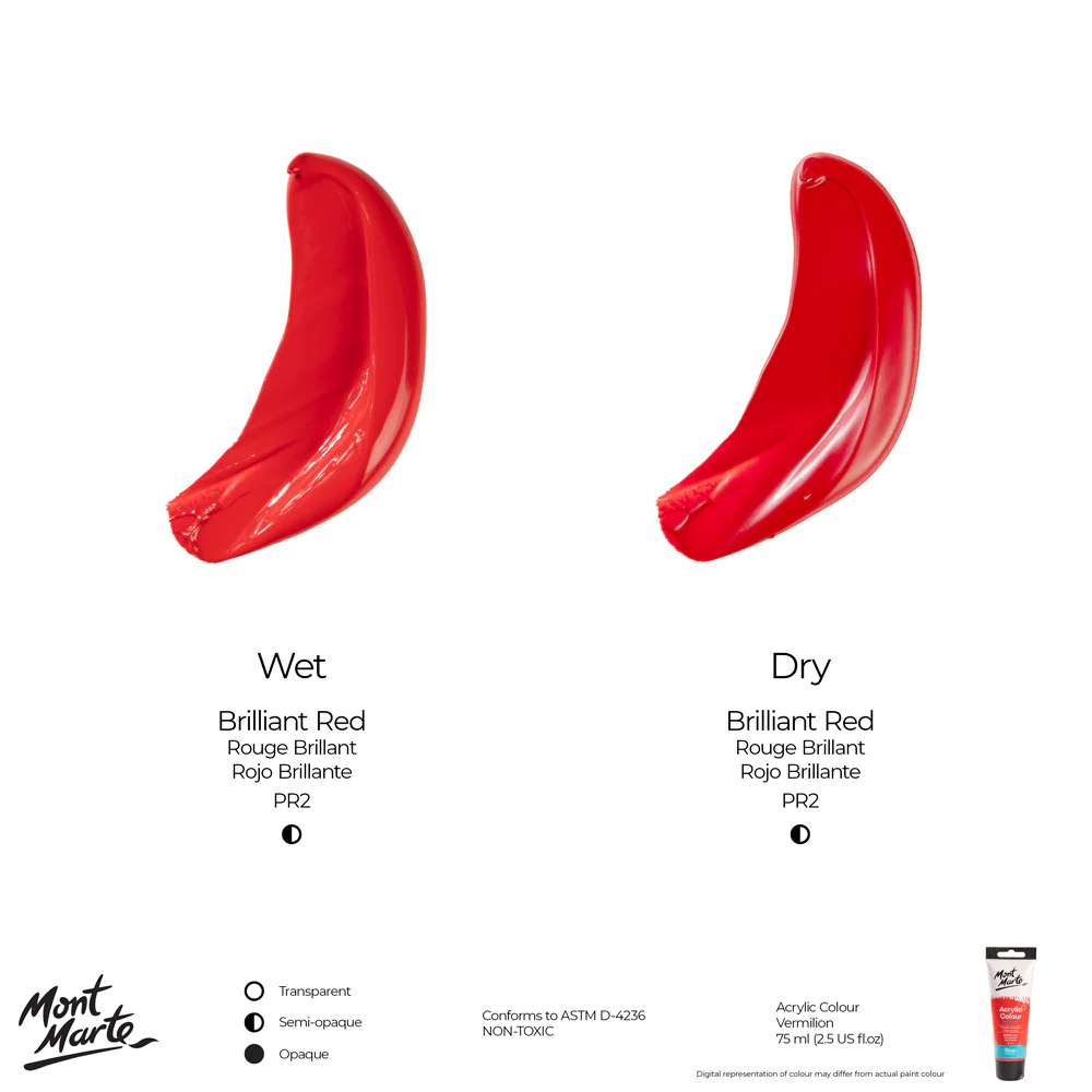 Acrylic Colour Paint Signature 75ml (2.5 US fl.oz) Tube - Brilliant Red - Image 9