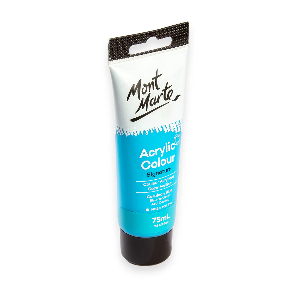 Acrylic Colour Paint Signature 75ml (2.5 US fl.oz) Tube - Cerulean Blue - Image 3
