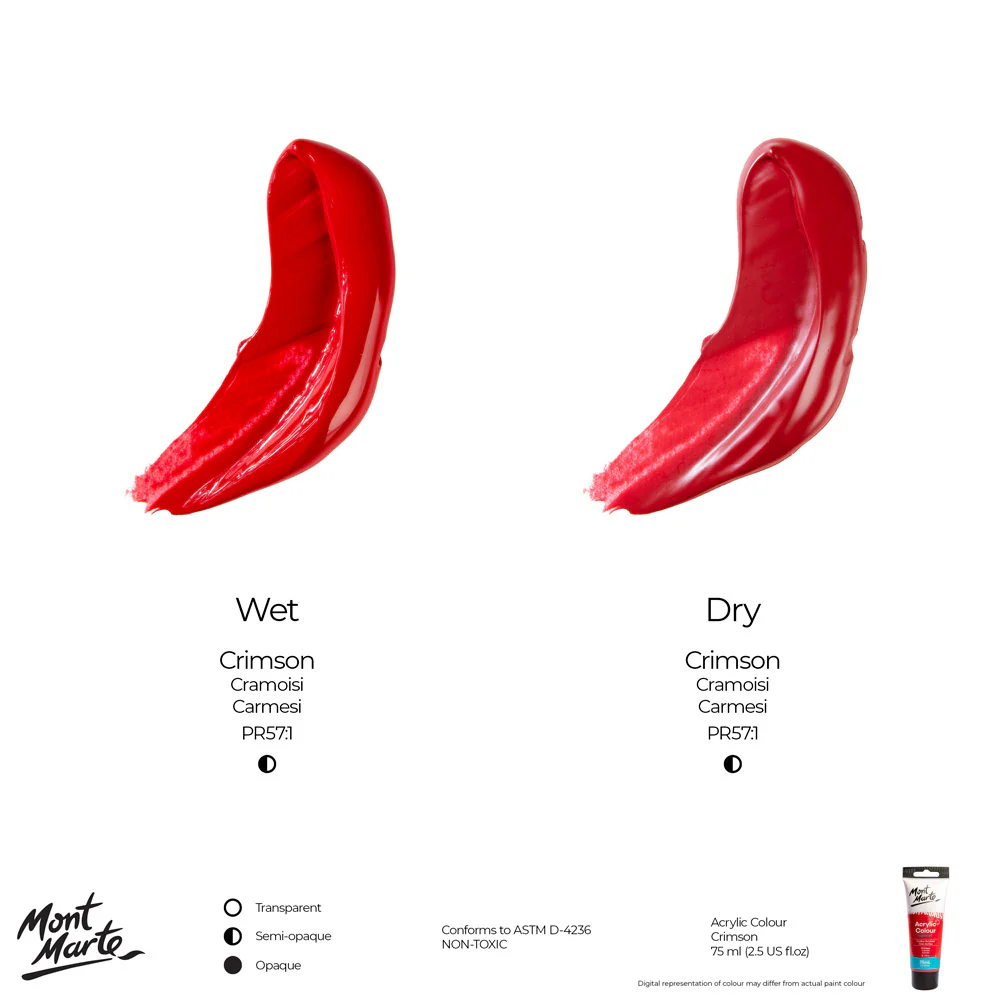 Acrylic Colour Paint Signature 75ml (2.5 US fl.oz) Tube - Crimson - Image 10