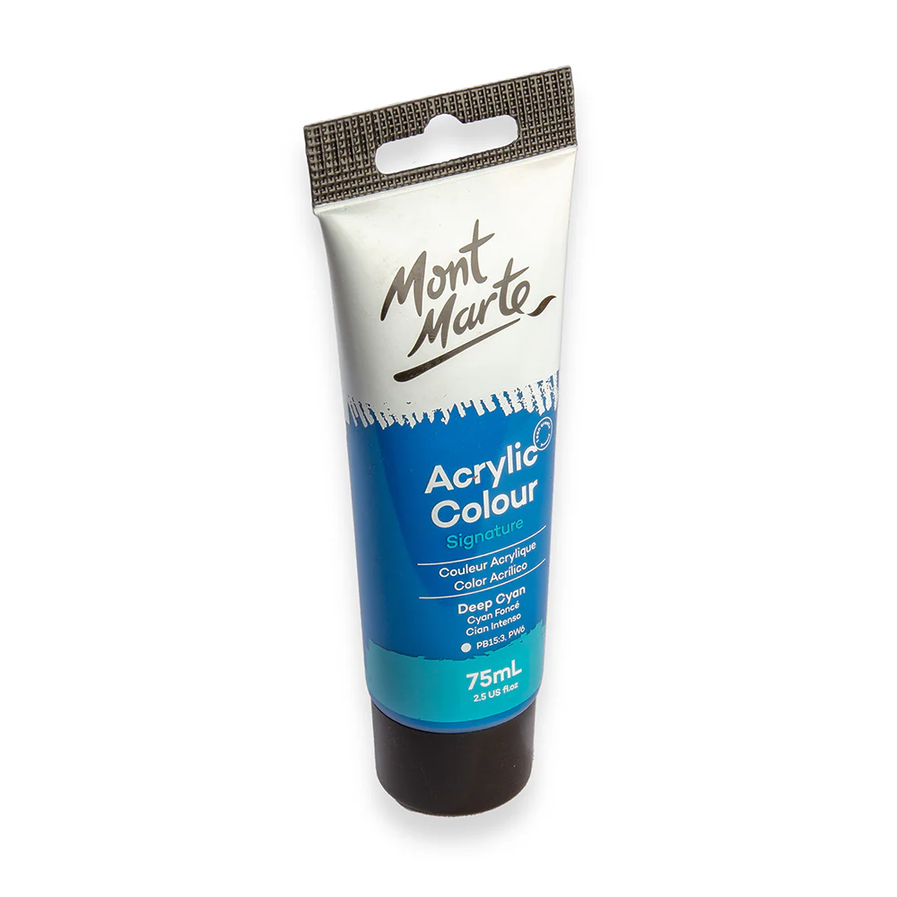 Acrylic Colour Paint Signature 75ml (2.5 US fl.oz) Tube - Deep Cyan - Image 3