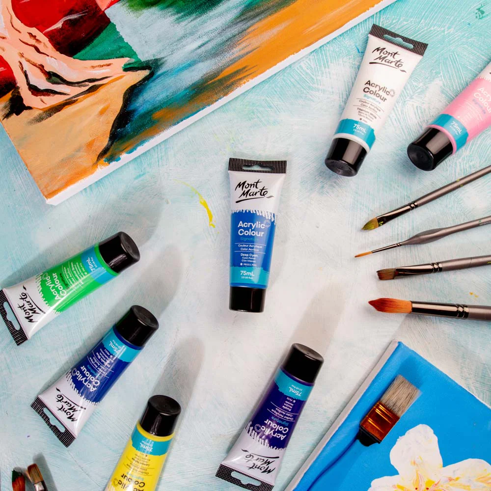 Acrylic Colour Paint Signature 75ml (2.5 US fl.oz) Tube - Deep Cyan - Image 7