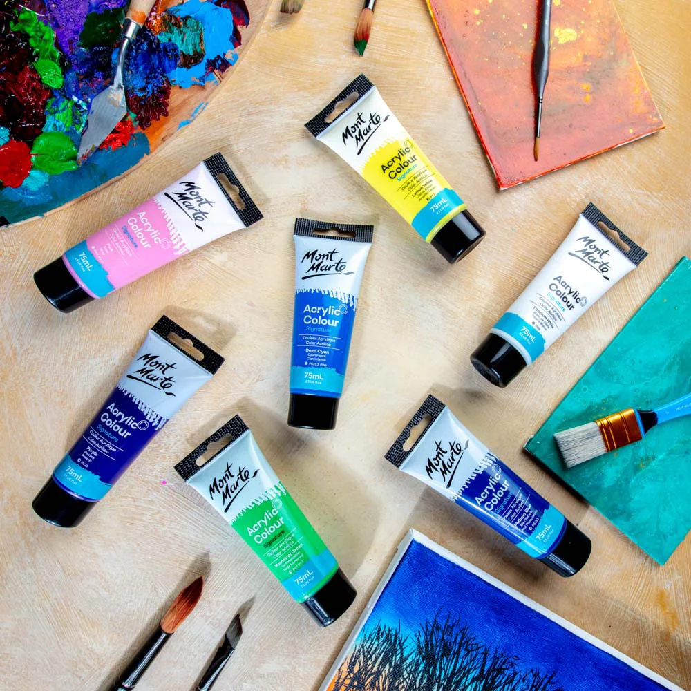 Acrylic Colour Paint Signature 75ml (2.5 US fl.oz) Tube - Deep Cyan - Image 8