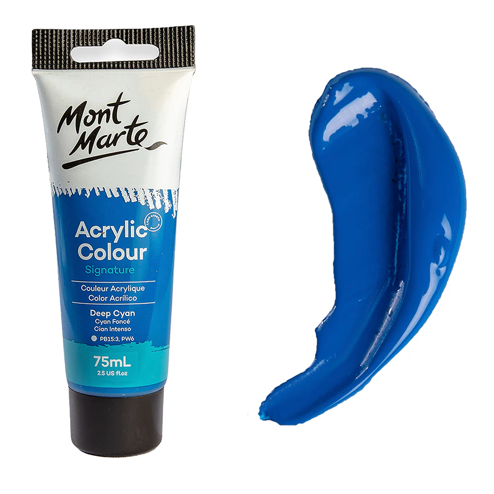 Acrylic Colour Paint Signature 75ml (2.5 US fl.oz) Tube - Deep Cyan - Image 9
