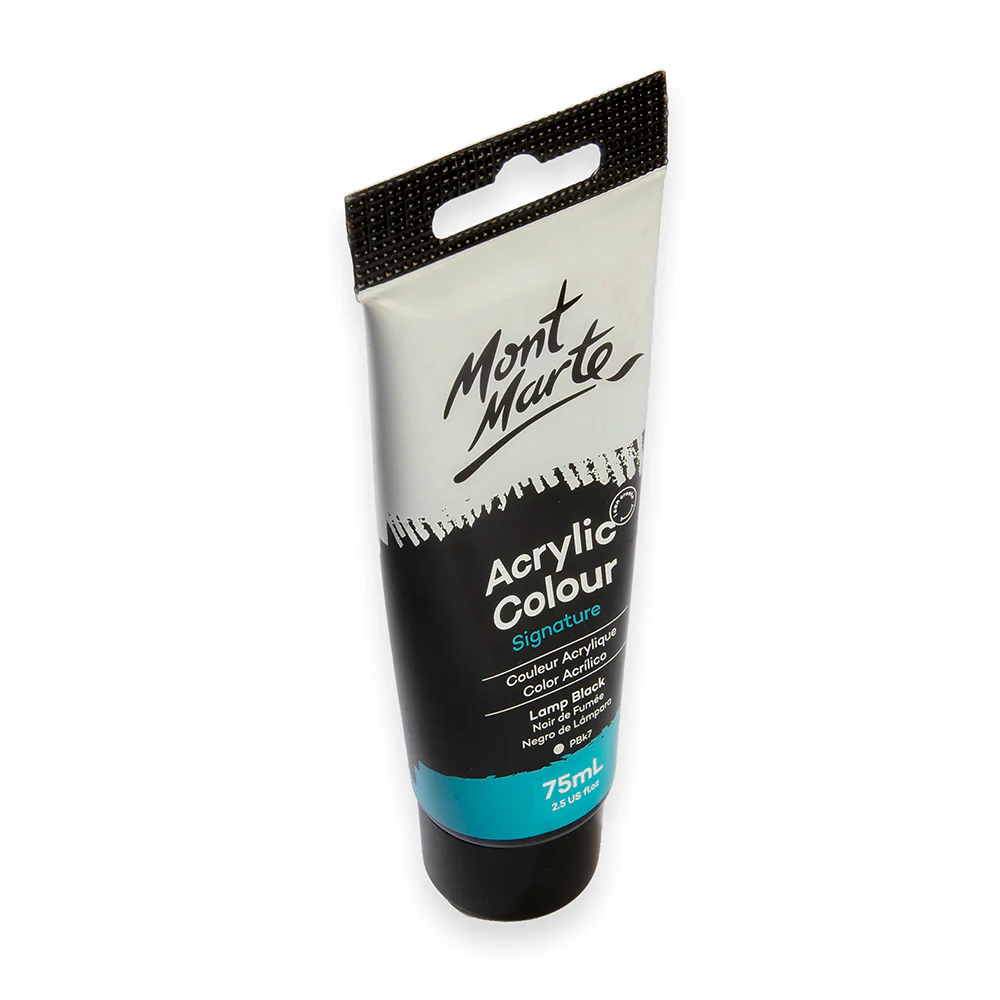 Acrylic Colour Paint Signature 75ml (2.5 US fl.oz) Tube - Lamp Black - Image 3