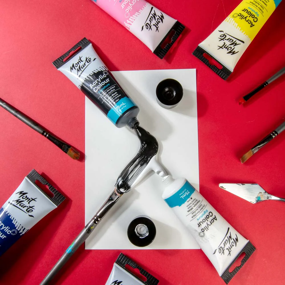 Acrylic Colour Paint Signature 75ml (2.5 US fl.oz) Tube - Lamp Black - Image 5