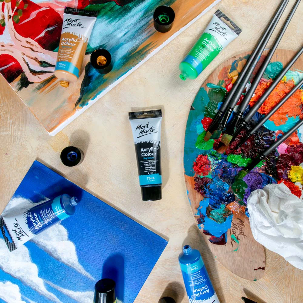 Acrylic Colour Paint Signature 75ml (2.5 US fl.oz) Tube - Lamp Black - Image 9