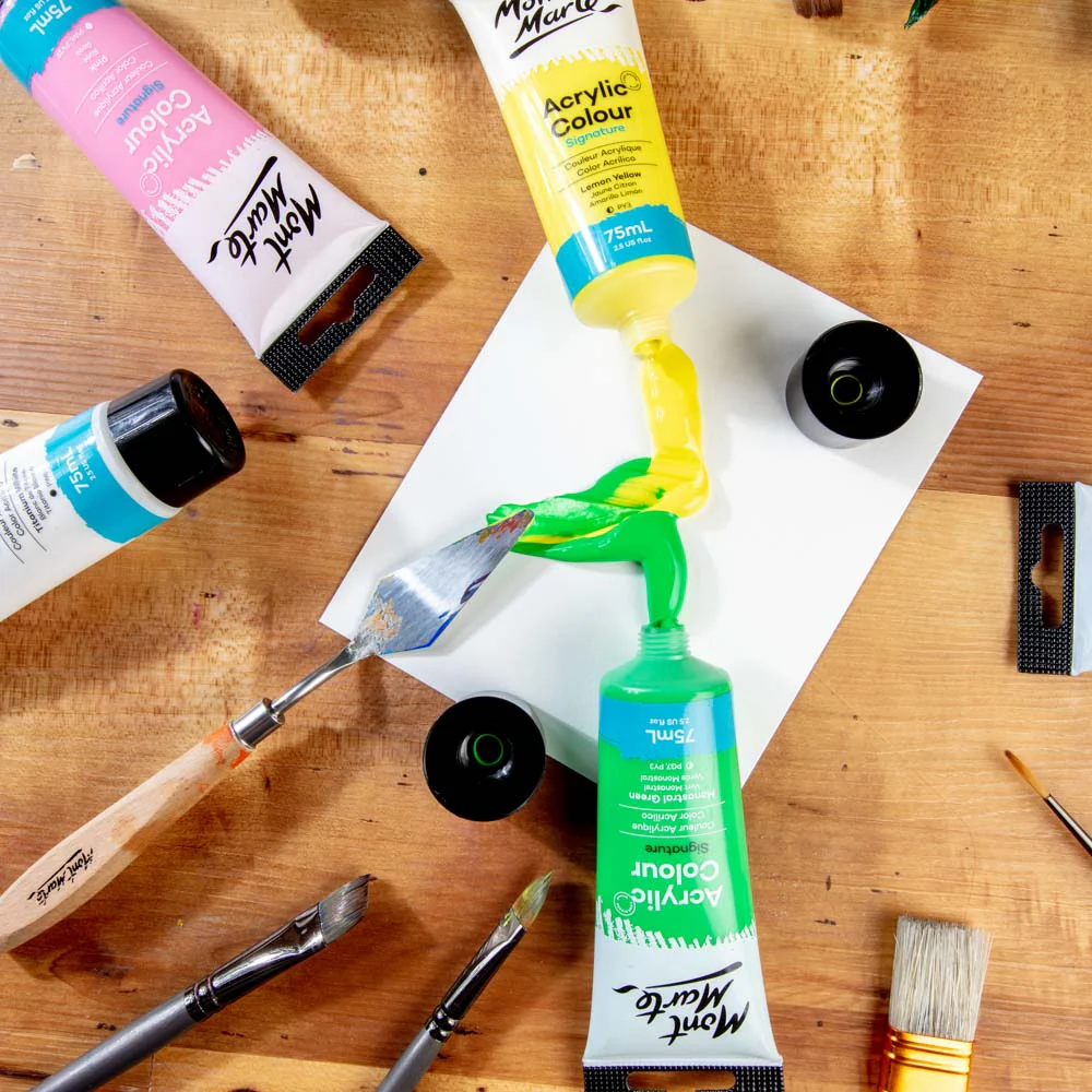 Acrylic Colour Paint Signature 75ml (2.5 US fl.oz) Tube - Lemon Yellow - Image 4