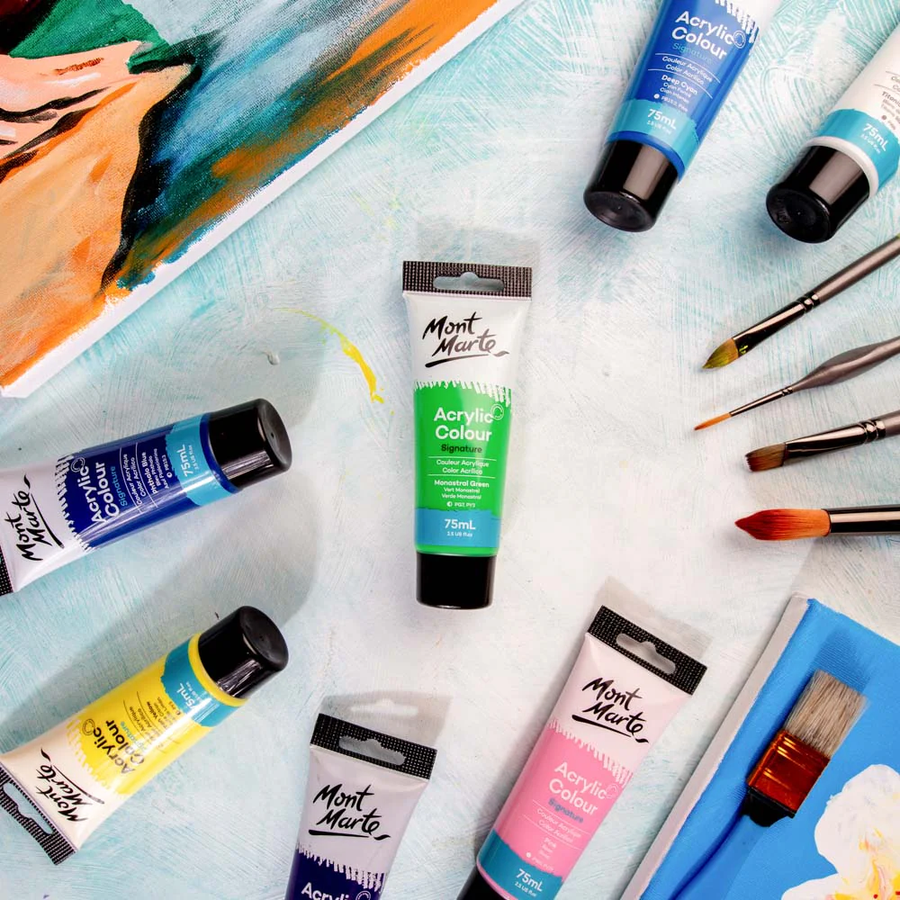 Acrylic Colour Paint Signature 75ml (2.5 US fl.oz) Tube - Monastral Green - Image 8