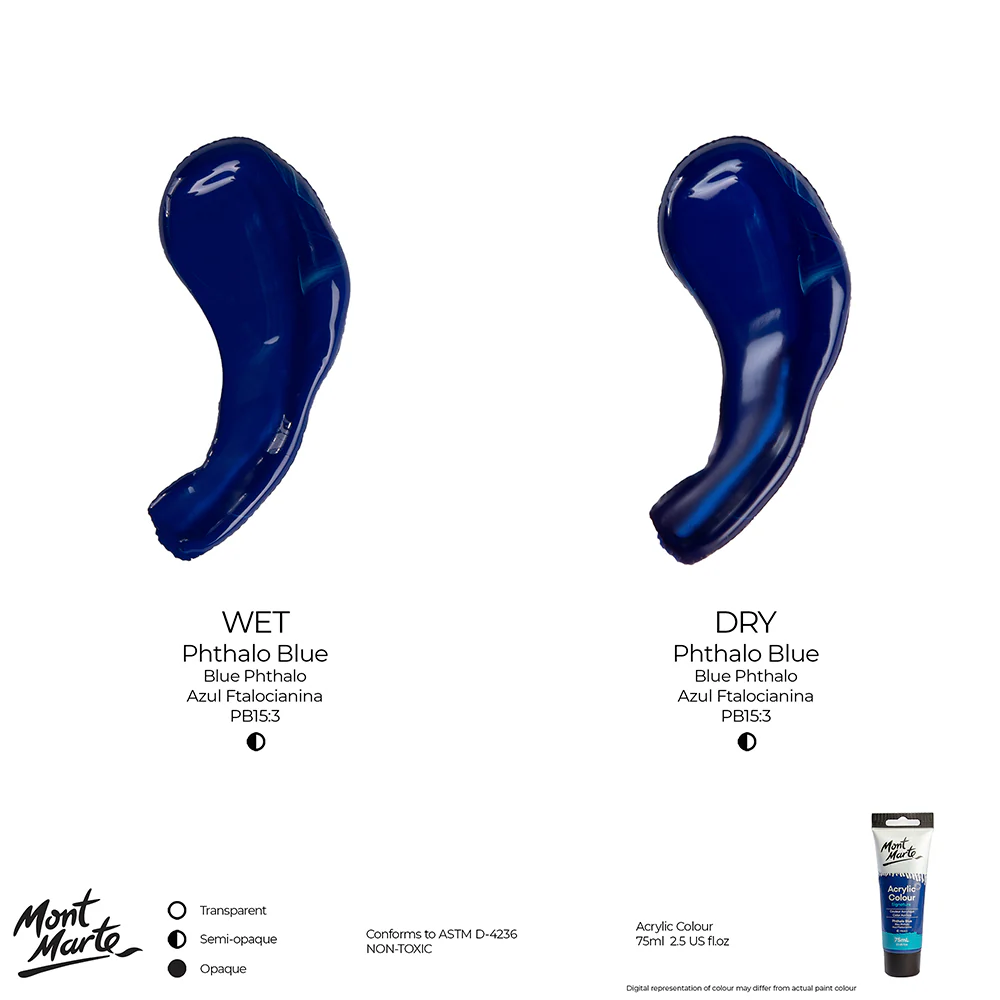Acrylic Colour Paint Signature 75ml (2.5 US fl.oz) Tube - Phthalo Blue - Image 10