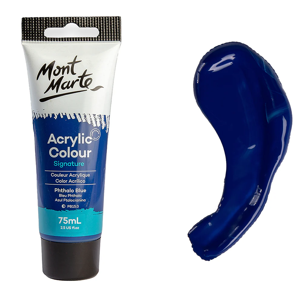 Acrylic Colour Paint Signature 75ml (2.5 US fl.oz) Tube - Phthalo Blue - Image 9