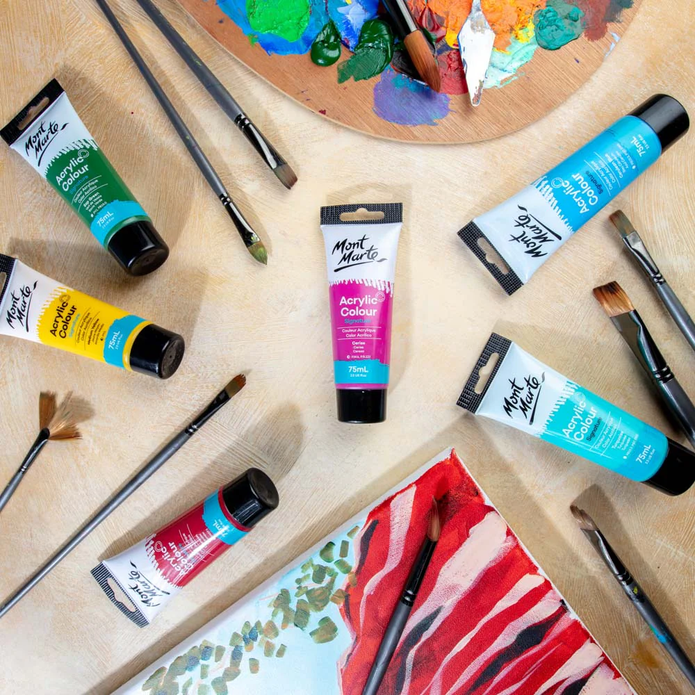 Acrylic Colour Paint Signature 75ml (2.5 US fl.oz) Tube - Cerise - Image 9