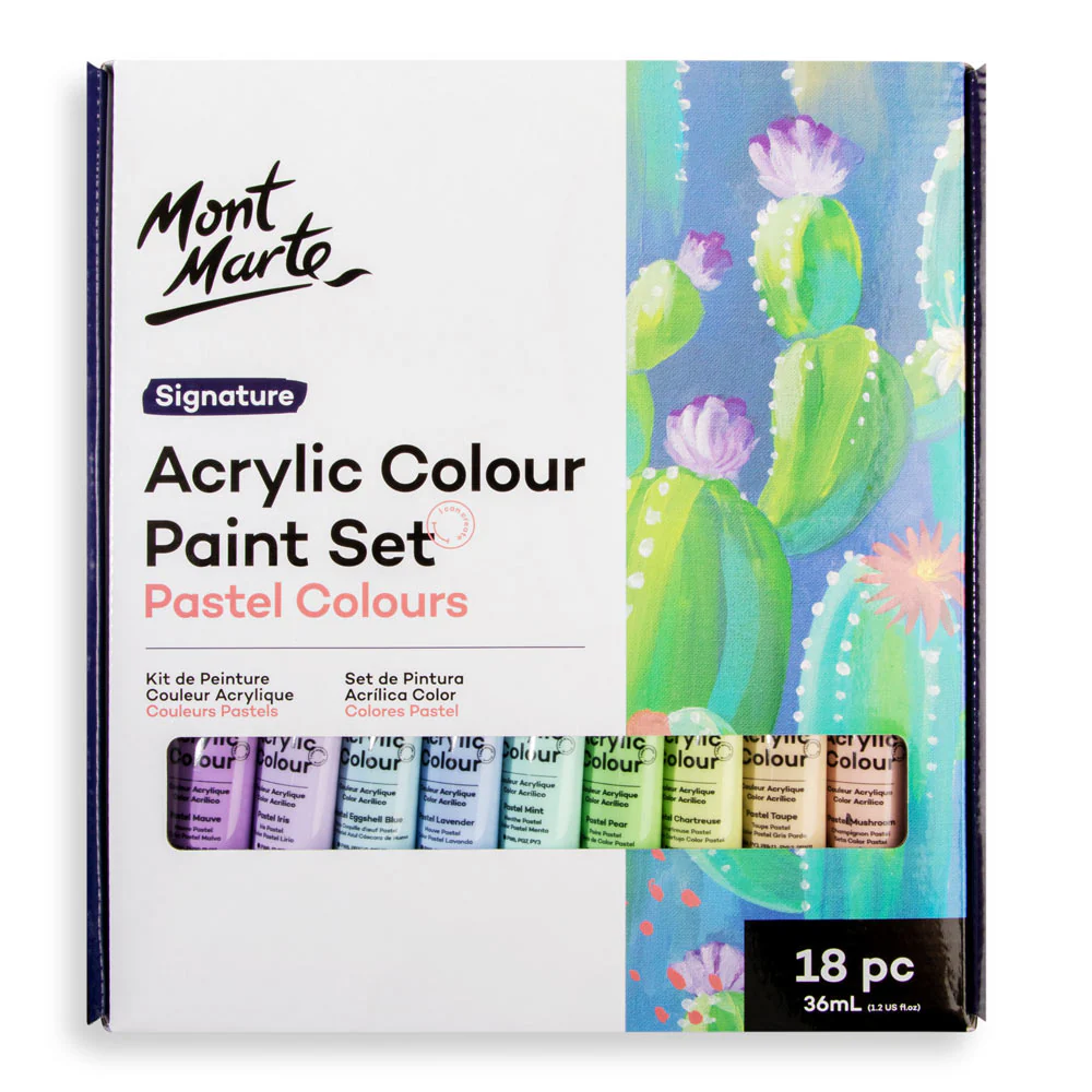 Acrylic Colour Pastel Paint Set Signature 18pc x 36ml (1.2 US fl.oz)