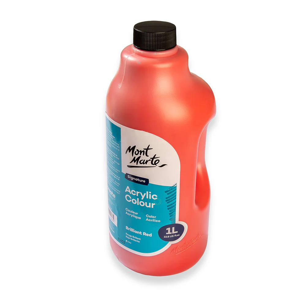 Acrylic Colour Signature 1L (33.8 US fl.oz) Bottle - Brilliant Red - Image 3