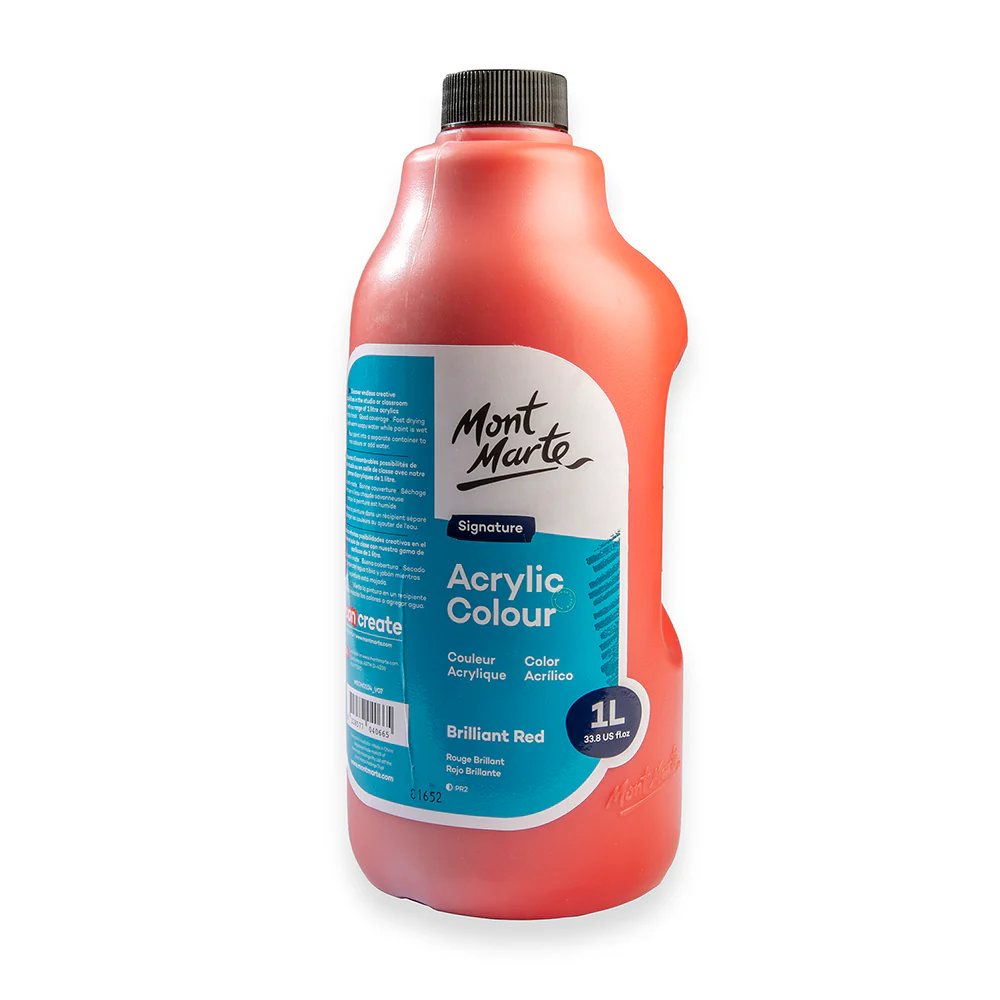 Acrylic Colour Signature 1L (33.8 US fl.oz) Bottle - Brilliant Red - Image 4