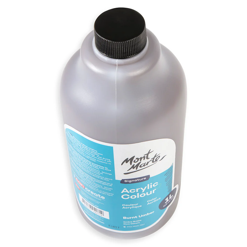 Acrylic Colour Signature 1L (33.8 US fl.oz) Bottle - Burnt Umber - Image 6