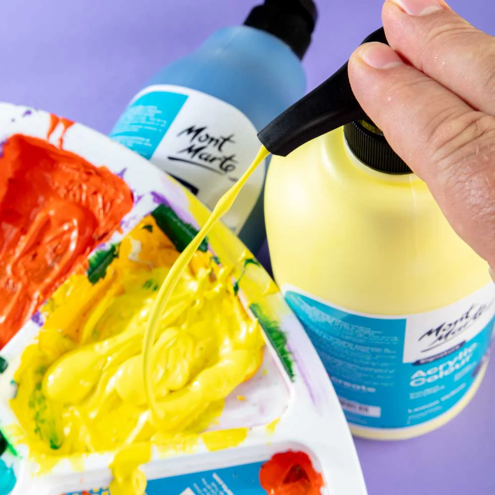 Acrylic Colour Signature 1L (33.8 US fl.oz) Bottle - Lemon Yellow - Image 10