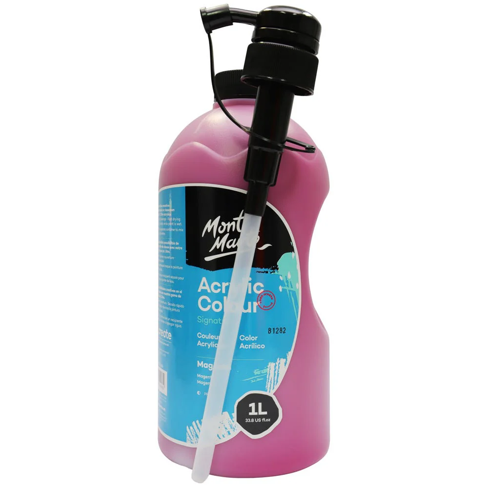 Acrylic Colour Signature 1L (33.8 US fl.oz) Bottle - Magenta - Image 3