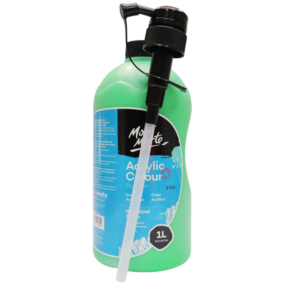 Acrylic Colour Signature 1L (33.8 US fl.oz) Bottle - Monastral Green - Image 3