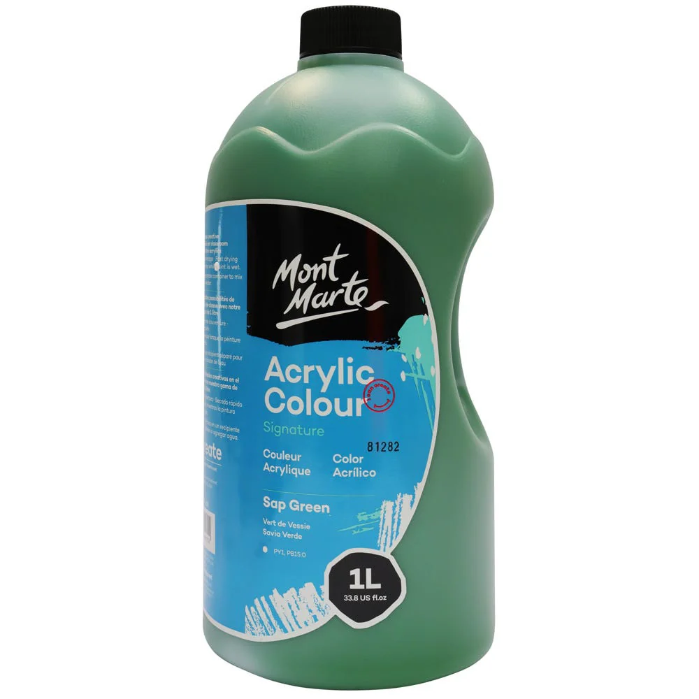 Acrylic Colour Signature 1L (33.8 US fl.oz) Bottle - Sap Green - Image 2