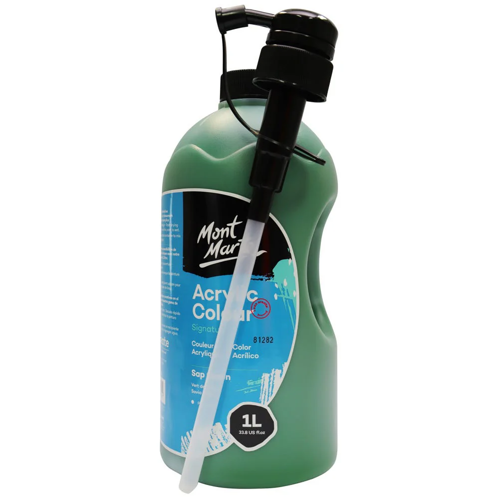 Acrylic Colour Signature 1L (33.8 US fl.oz) Bottle - Sap Green - Image 3