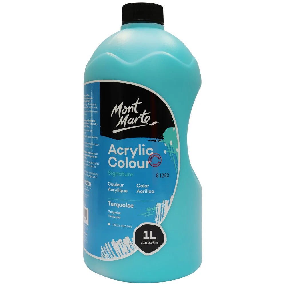 Acrylic Colour Signature 1L (33.8 US fl.oz) Bottle - Turquoise - Image 2