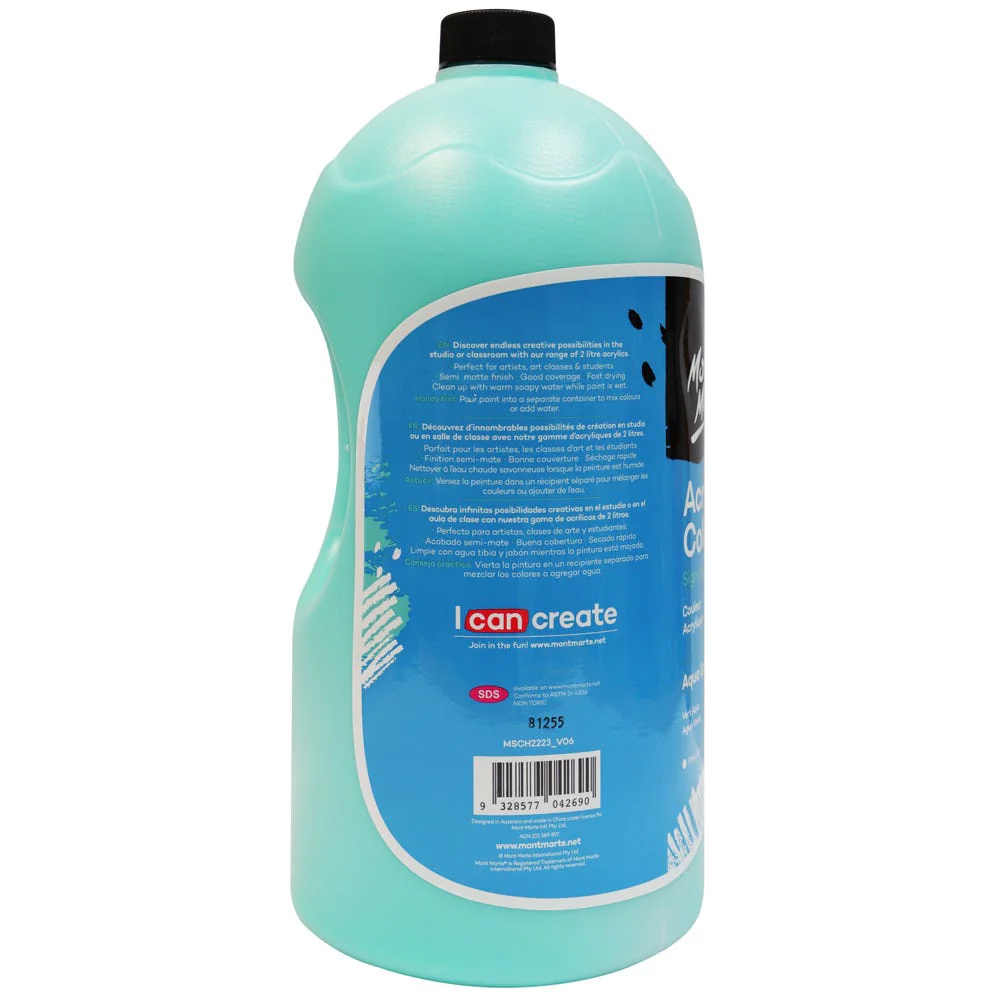 Acrylic Colour Paint Signature 2L (67.6 US fl.oz) Bottle – Aqua Green - Image 4
