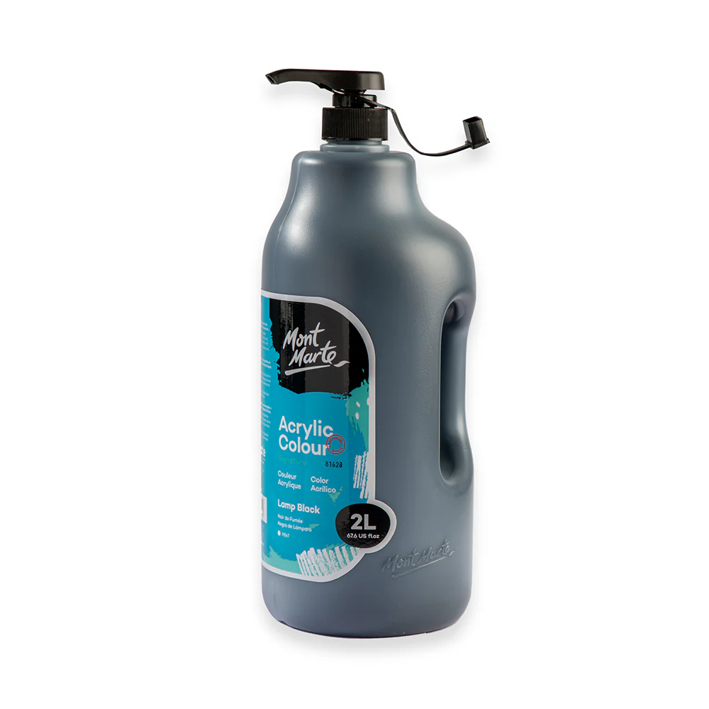 Acrylic Colour Paint Signature 2L (67.6 US fl.oz) Bottle – Black - Image 2