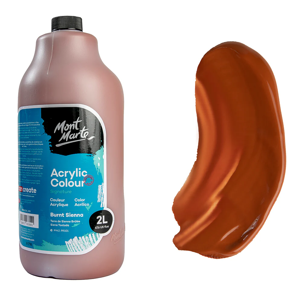 Acrylic Colour Paint Signature 2L (67.6 US fl.oz) Bottle – Burnt Sienna - Image 13