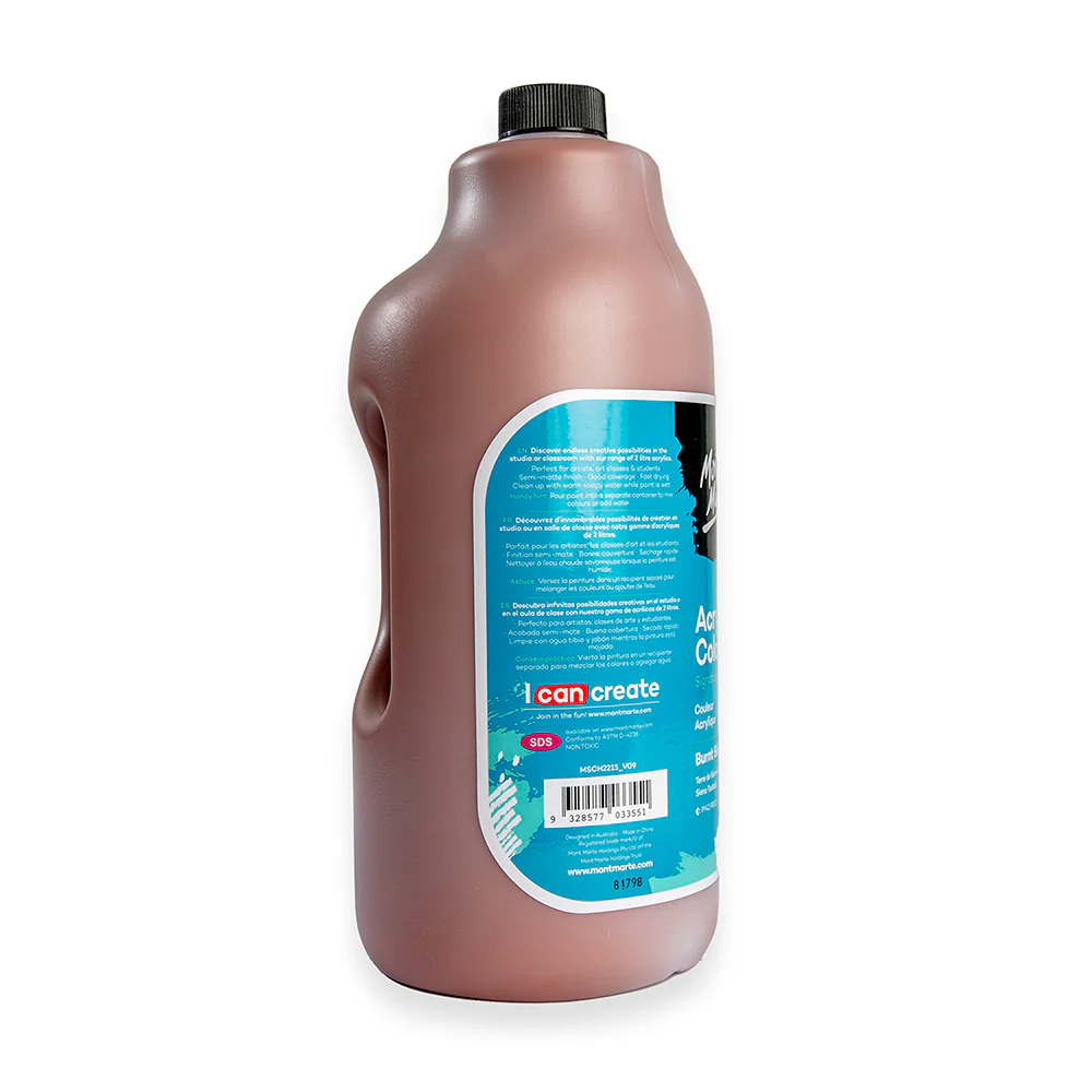 Acrylic Colour Paint Signature 2L (67.6 US fl.oz) Bottle – Burnt Sienna - Image 3