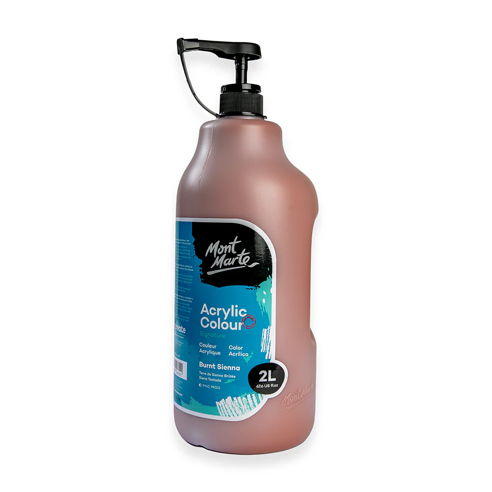 Acrylic Colour Paint Signature 2L (67.6 US fl.oz) Bottle – Burnt Sienna - Image 5