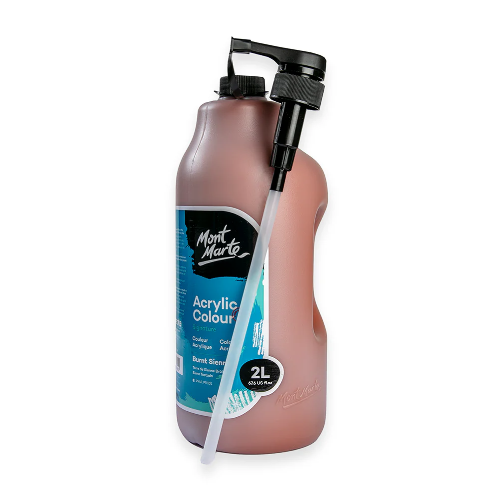 Acrylic Colour Paint Signature 2L (67.6 US fl.oz) Bottle – Burnt Sienna - Image 6