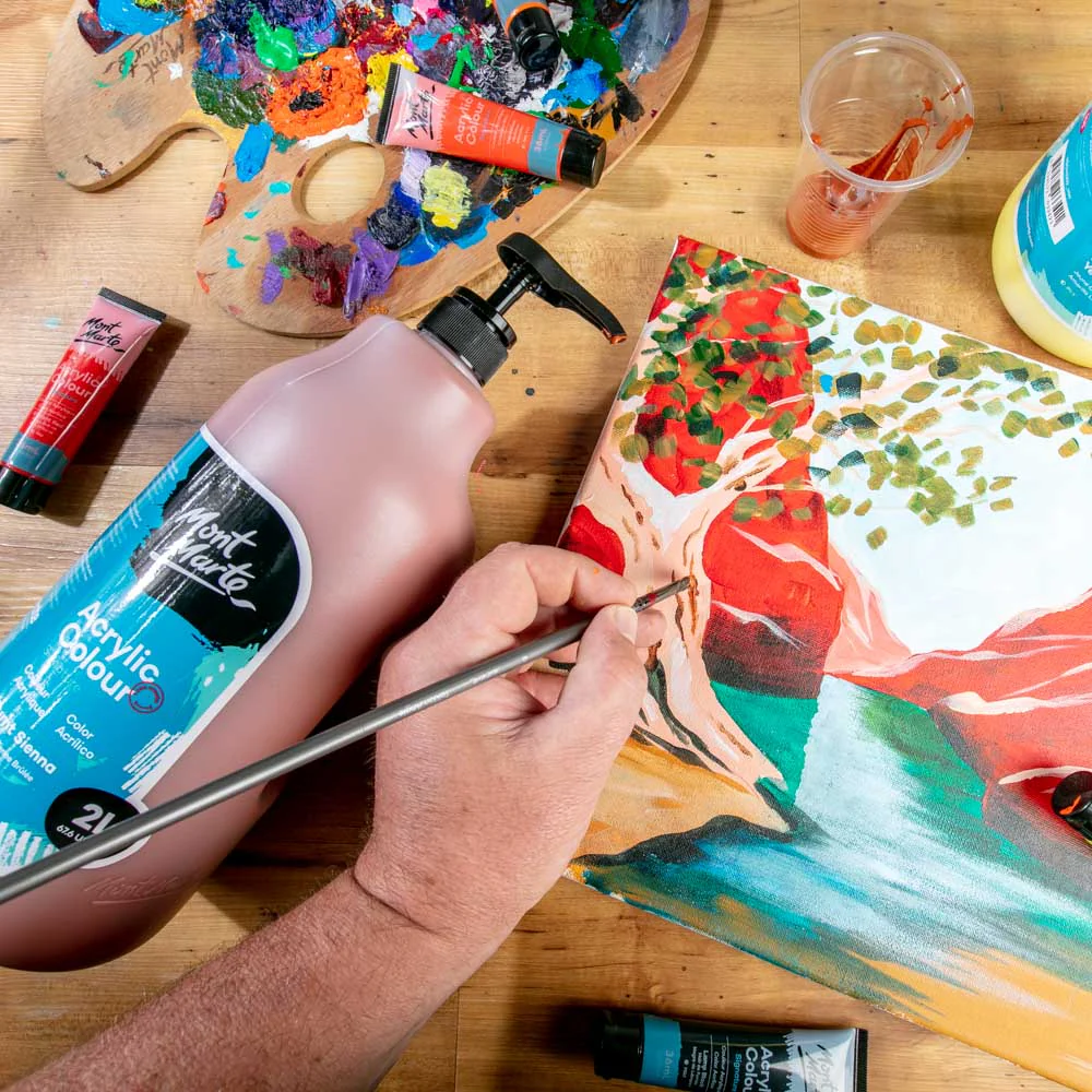 Acrylic Colour Paint Signature 2L (67.6 US fl.oz) Bottle – Burnt Sienna - Image 7