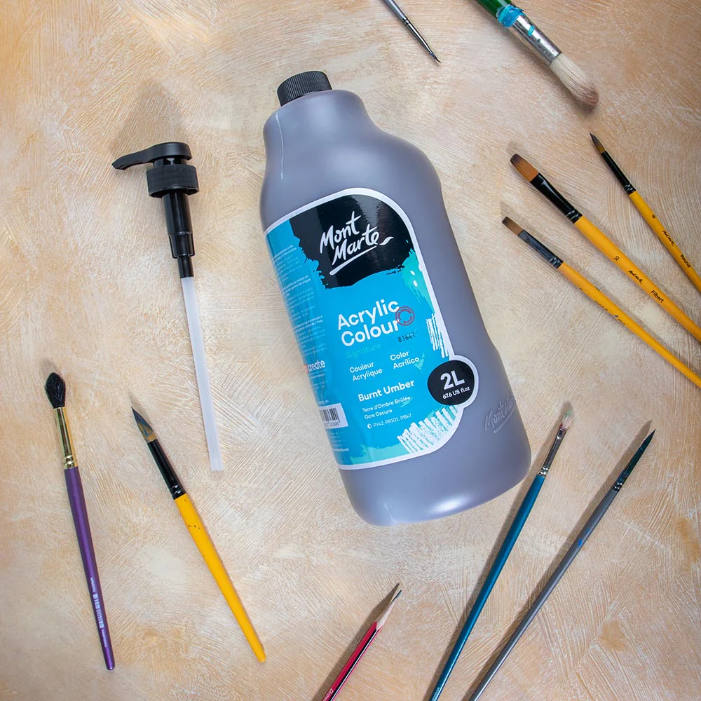 Acrylic Colour Paint Signature 2L (67.6 US fl.oz) Bottle – Burnt Umber - Image 10