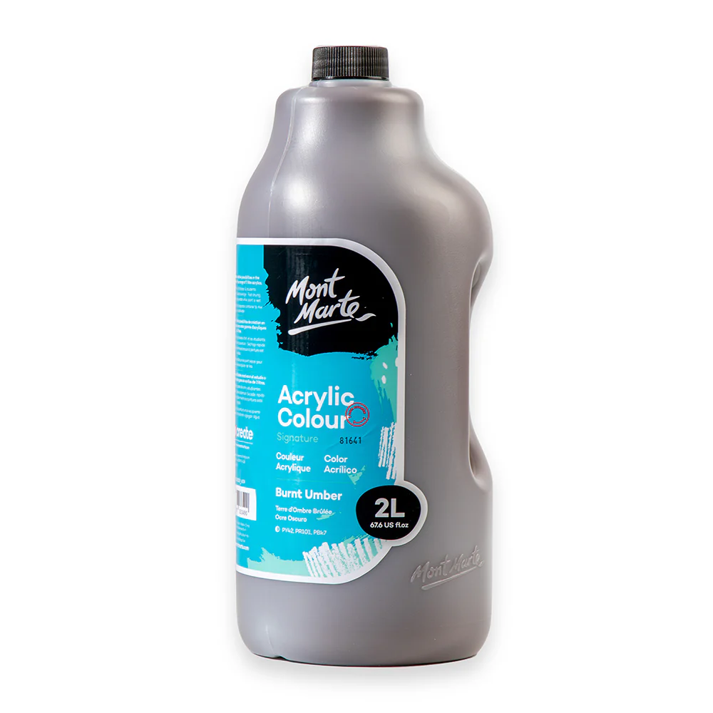 Acrylic Colour Paint Signature 2L (67.6 US fl.oz) Bottle – Burnt Umber - Image 4