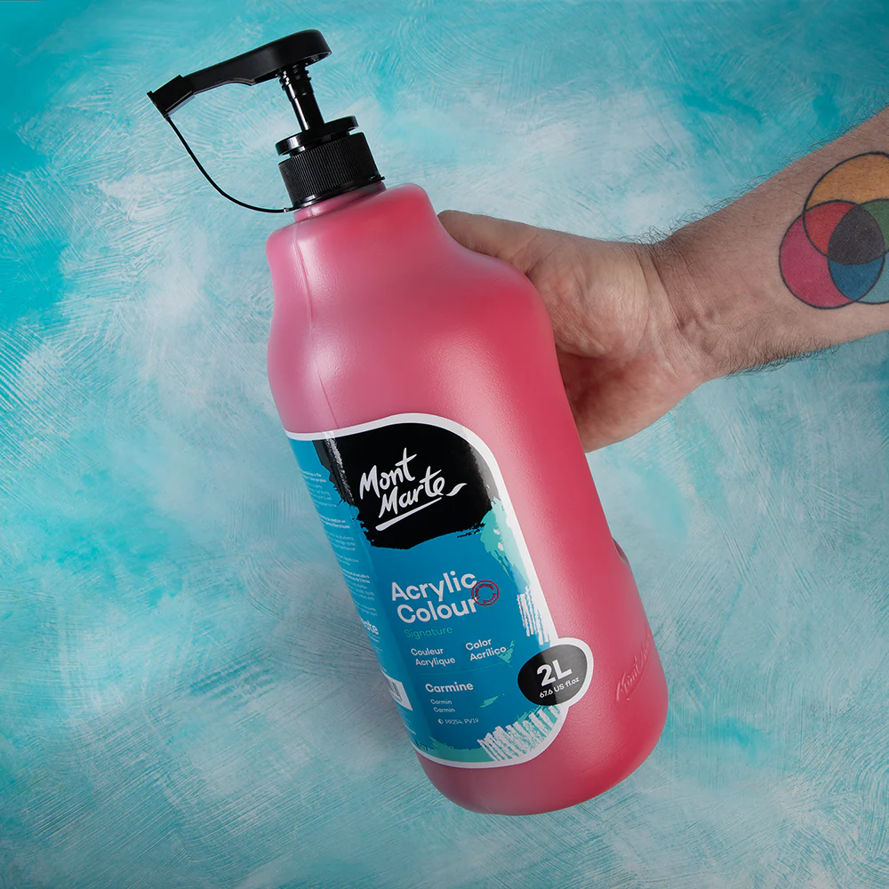 Acrylic Colour Paint Signature 2L (67.6 US fl.oz) Bottle – Carmine - Image 11