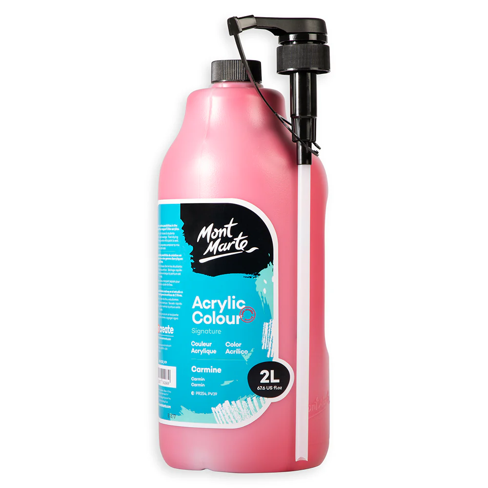 Acrylic Colour Paint Signature 2L (67.6 US fl.oz) Bottle – Carmine - Image 3
