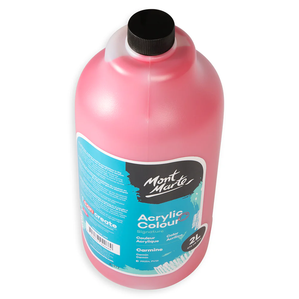 Acrylic Colour Paint Signature 2L (67.6 US fl.oz) Bottle – Carmine - Image 5