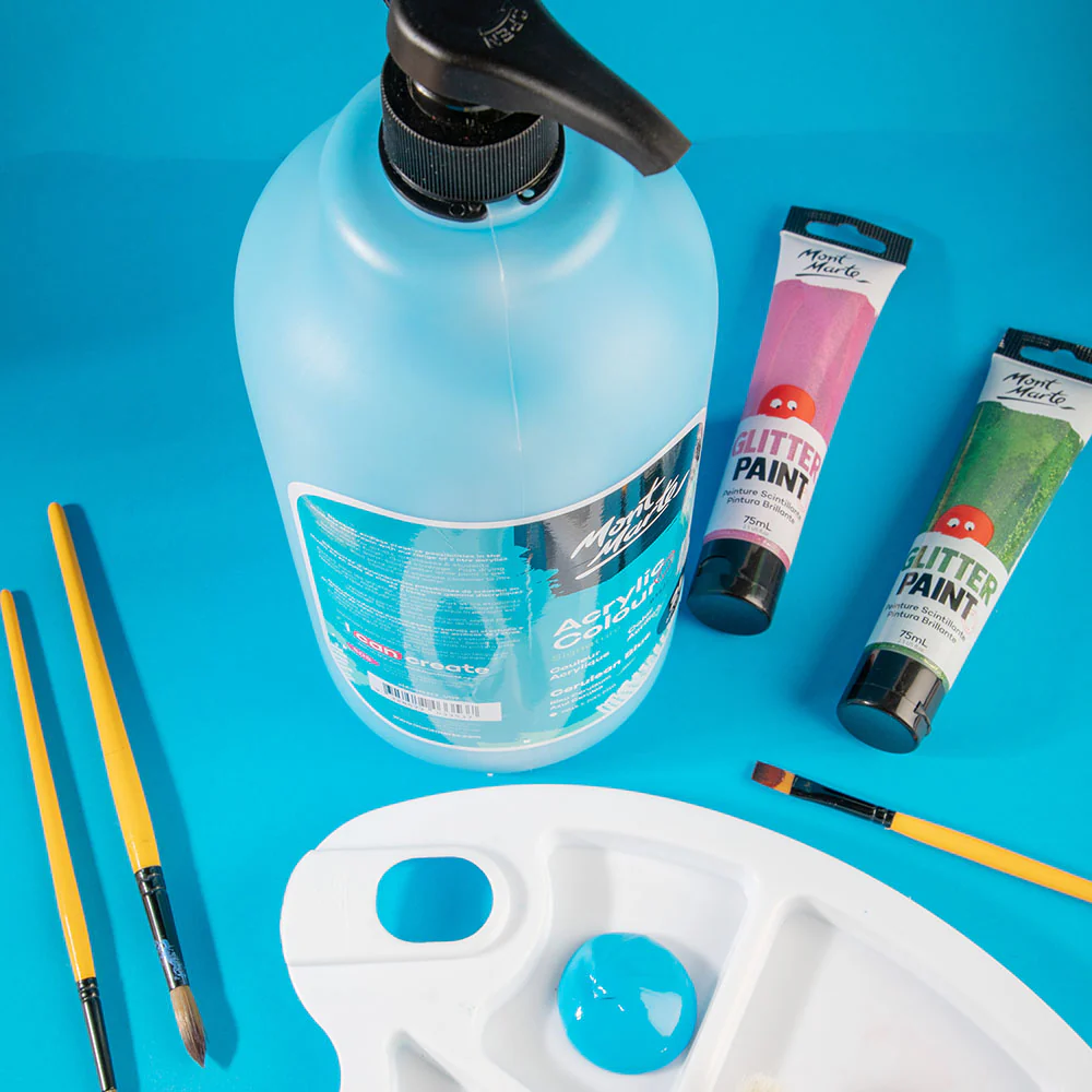 Acrylic Colour Paint Signature 2L (67.6 US fl.oz) Bottle – Cerulean Blue - Image 6