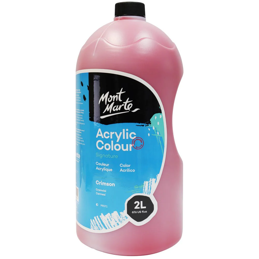Acrylic Colour Paint Signature 2L (67.6 US fl.oz) Bottle – Crimson - Image 2