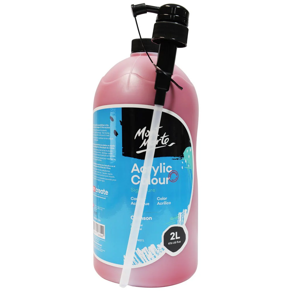 Acrylic Colour Paint Signature 2L (67.6 US fl.oz) Bottle – Crimson - Image 3