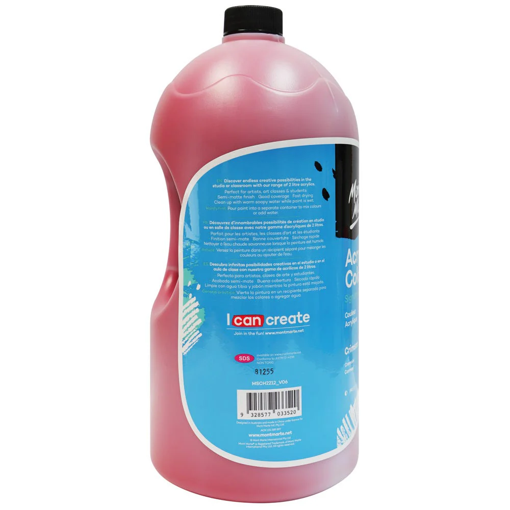 Acrylic Colour Paint Signature 2L (67.6 US fl.oz) Bottle – Crimson - Image 4