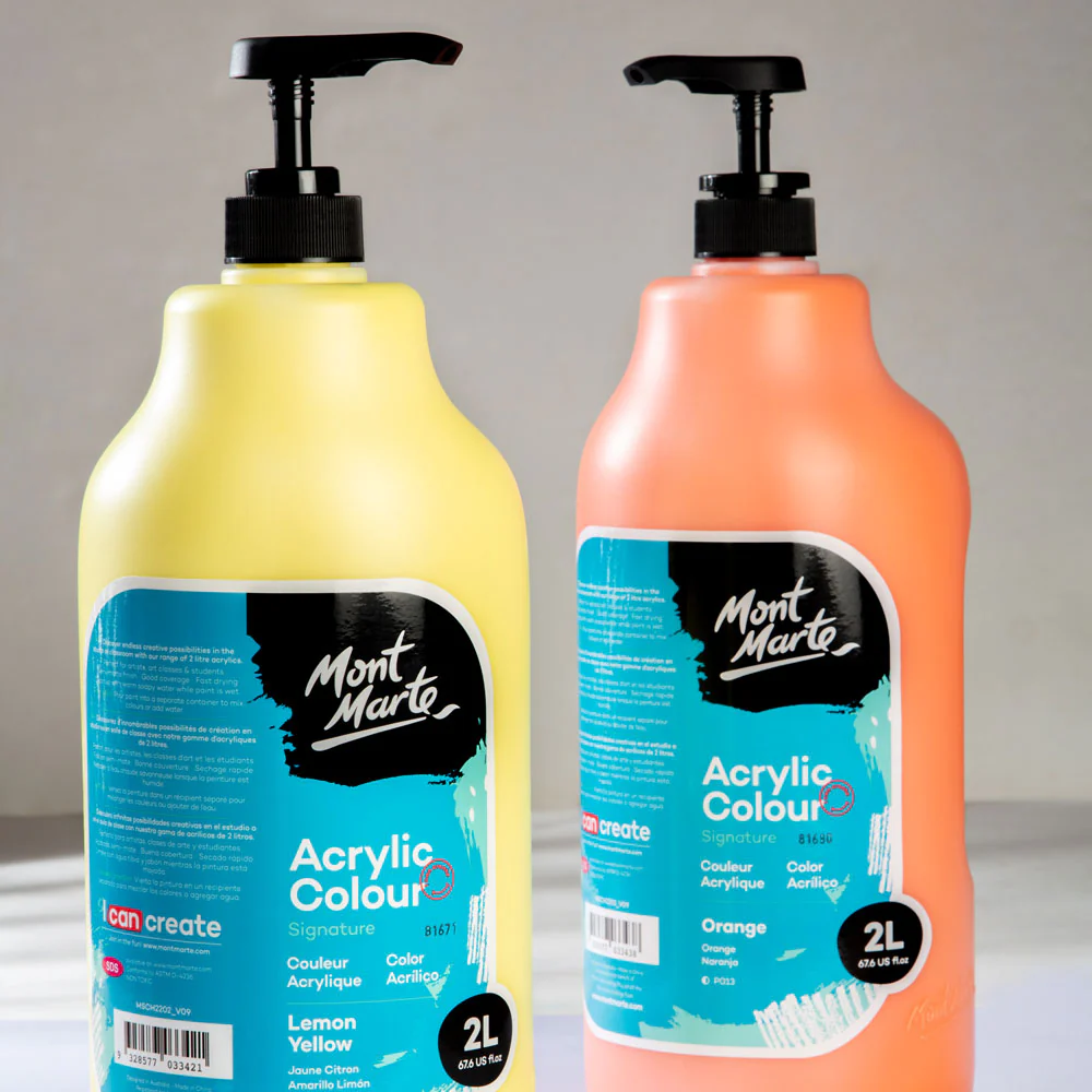 Acrylic Colour Paint Signature 2L (67.6 US fl.oz) Bottle – Lemon Yellow - Image 7