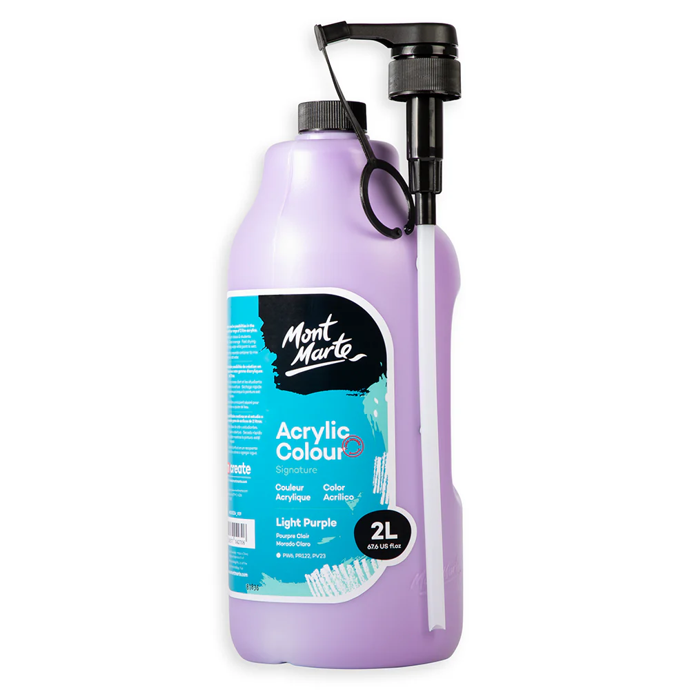 Acrylic Colour Paint Signature 2L (67.6 US fl.oz) Bottle – Light Purple - Image 3