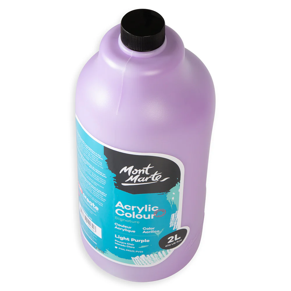 Acrylic Colour Paint Signature 2L (67.6 US fl.oz) Bottle – Light Purple - Image 4
